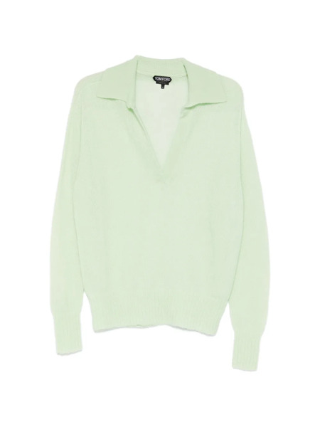  Tom Ford Pull à Col V - Vert 