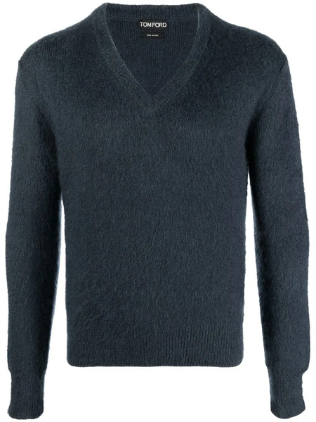  Tom Ford Pull En Maille à Col V - Bleu 