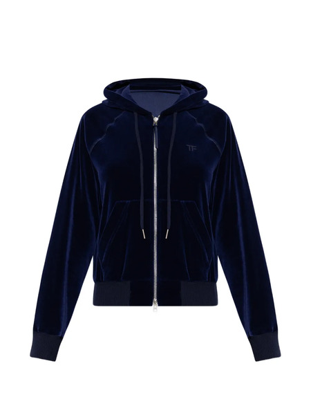  Tom Ford Pull Zippé à Capuche - Bleu 