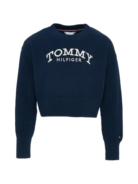  Tommy Hilfiger Junior Pull à Logo - Bleu 