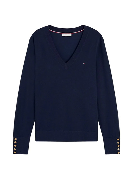  Tommy Hilfiger Pull à Col V - Bleu 