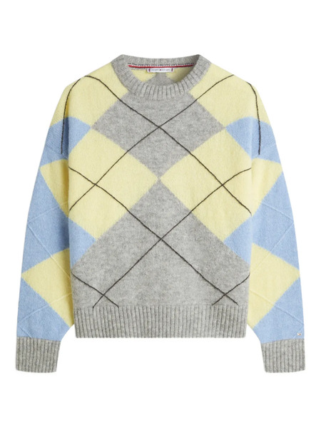  Tommy Hilfiger Pull à Losanges - Gris 