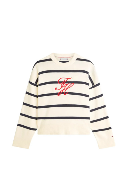  Tommy Hilfiger Pull à Rayures - Tons Neutres 