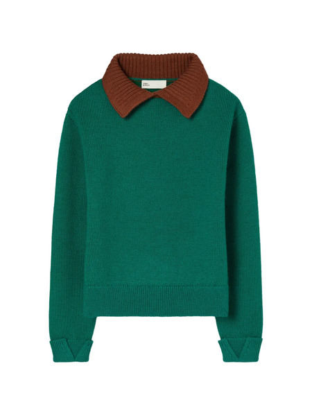  Tory Burch Pull à Col Montant - Vert 