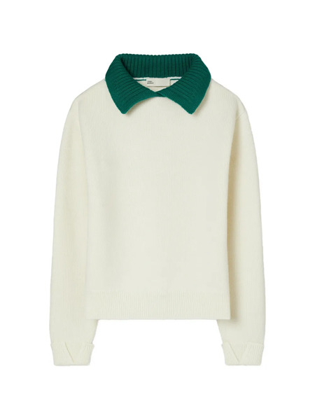  Tory Burch Pull à Col Pointu - Tons Neutres 
