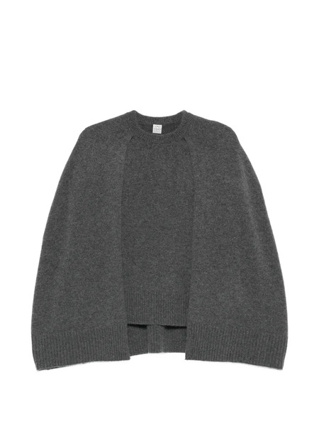  Toteme Pull à Détail De Cape - Gris 