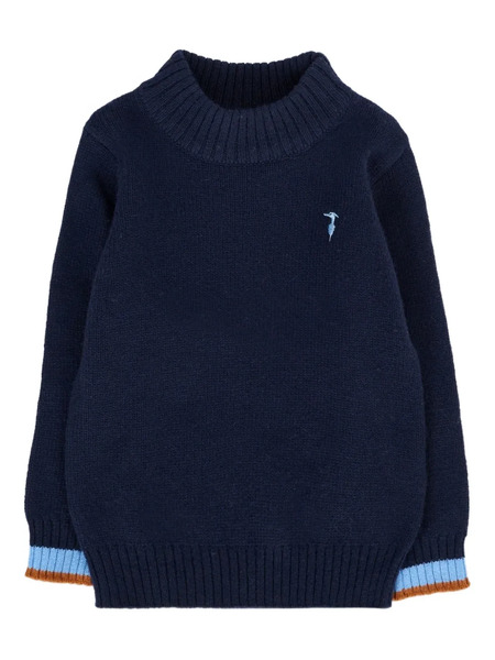  Trussardi Junior Pull à Col Montant - Bleu 