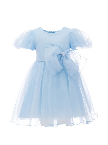  Tulleen Bow-embellished Organza Dress - Bleu 