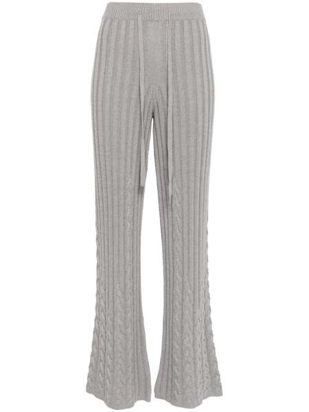  Twinset Pantalon évasé En Maille Torsadée - Gris 