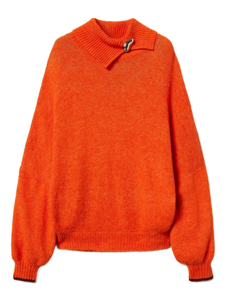  Twinset Pull à Détail De Broche - Orange 