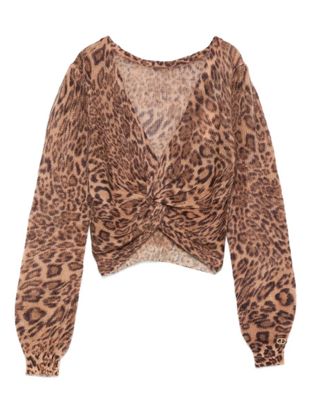  Twinset Pull à Imprimé Léopard - Marron 