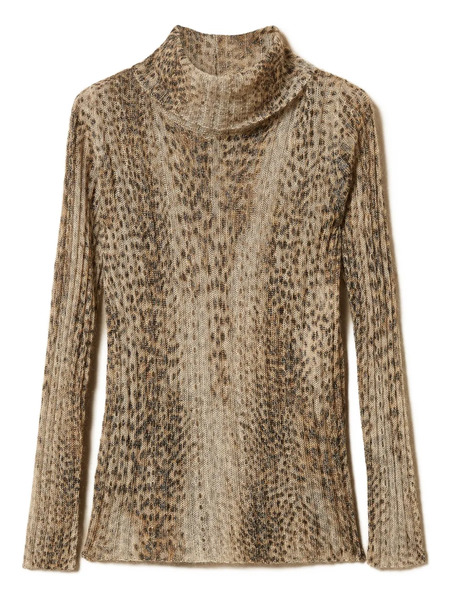  Twinset Pull à Imprimé Léopard - Marron 