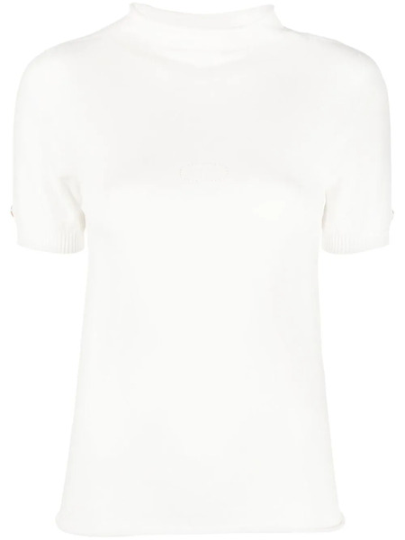  Twinset Pull à Plaque Logo - Blanc 