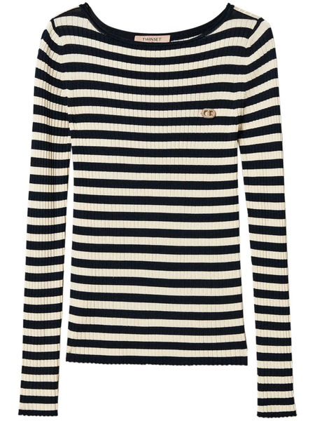  Twinset Pull à Rayures - Bleu 
