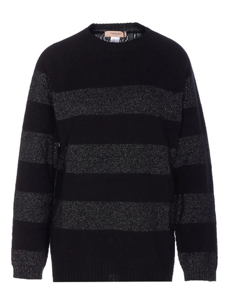  Twinset Pull à Rayures - Noir 