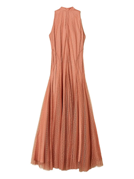  Twinset Robe Longue En Tulle à Pois - Rose 