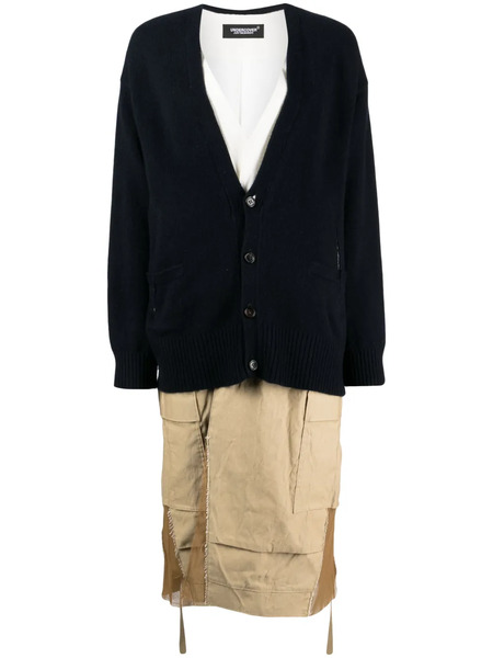  Undercover Manteau Long à Design Superposé - Bleu 