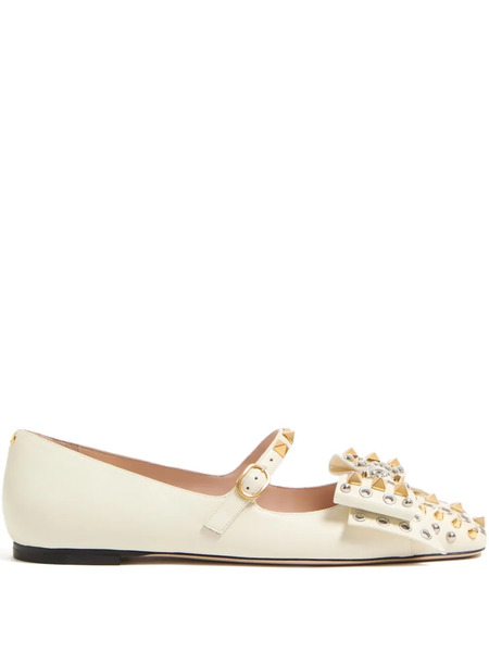  Valentino Garavani Ballerines Style Babies Bowow - Tons Neutres 