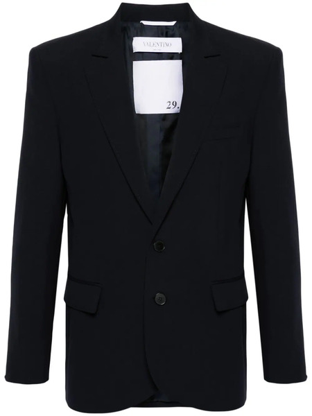  Valentino Garavani Blazer à Revers Crantés - Bleu 