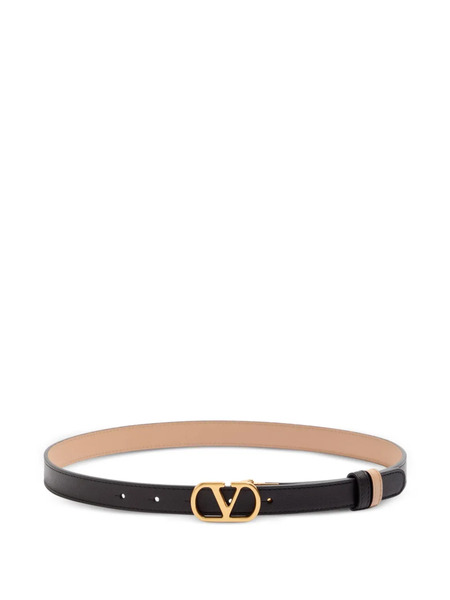 Valentino Garavani Ceinture Réversible Vlogo Signature En Veau Brillant 20 Mm - Noir 