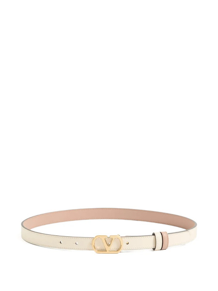  Valentino Garavani Ceinture Réversible Vlogo Signature 20 Mm En Cuir De Veau Brillant - Tons Neutres 
