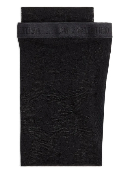  Valentino Garavani Collants à Fleurs En Dentelle - Noir 