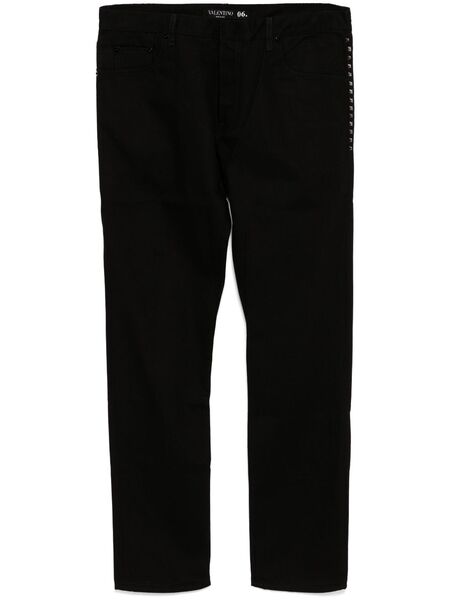  Valentino Garavani Jean à Détails De Clous - Noir 