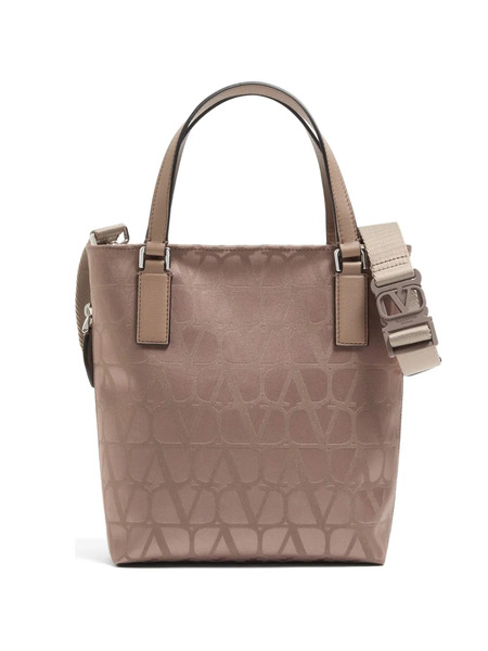 Valentino Garavani Mini Sac Toile Iconographe En Tissu Technique Avec Détails En Cuir - Tons Neutres 