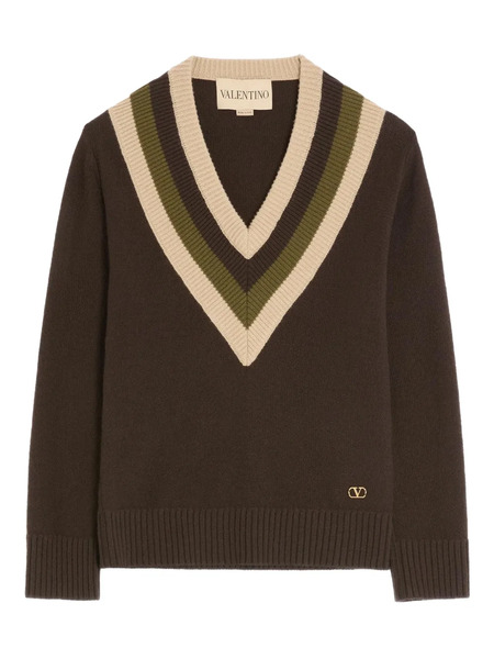  Valentino Garavani Pull En Laine - Marron 