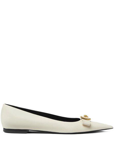  Versace Ballerines Medusa En Cuir - Tons Neutres 