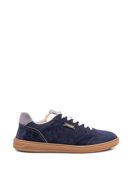  Versace Baskets Greca à Lacets - Bleu 