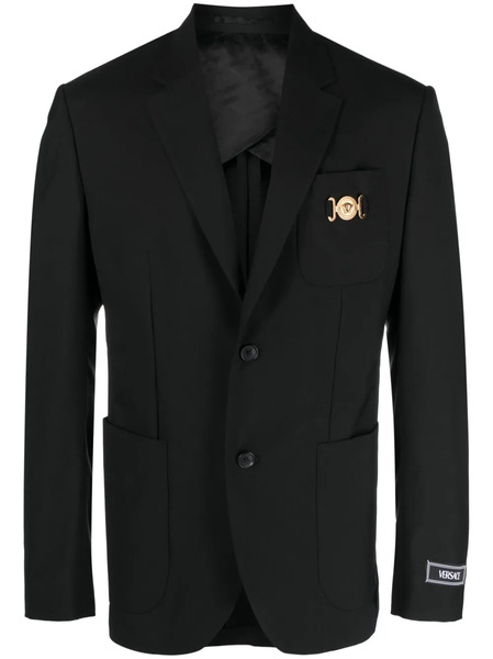  Versace Blazer En Laine à Simple Boutonnage - Noir 