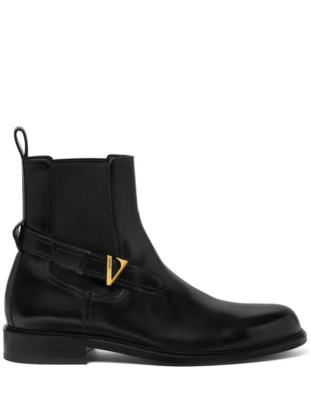  Versace Bottines Chelsea à Bout Rond - Noir 