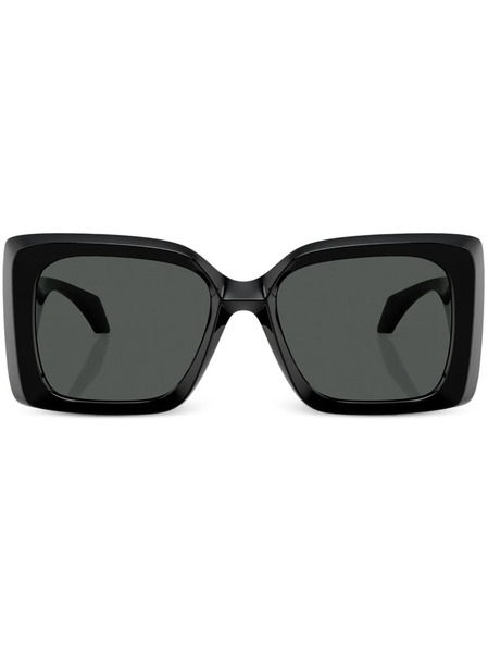  Versace Eyewear Lunettes De Soleil Oversize à Plaque Medusa - Noir 