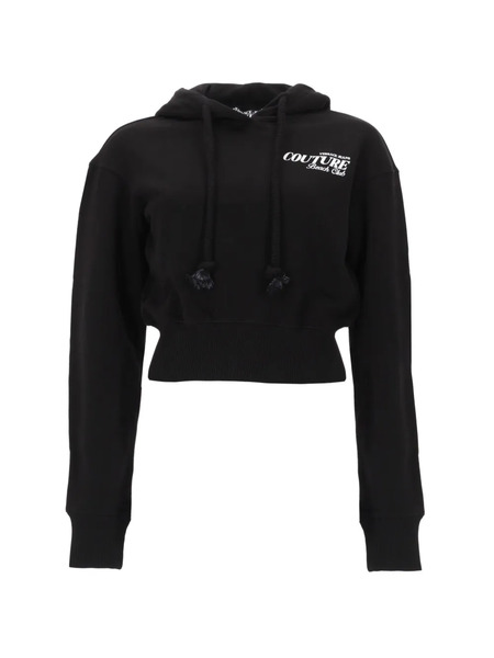  Versace Jeans Couture Pull Crop à Capuche - Noir 
