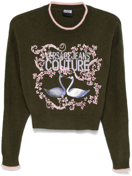  Versace Jeans Couture Pull Swan Lake - Vert 