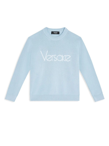  Versace Kids Pull à Logo 1978 Brodé - Bleu 
