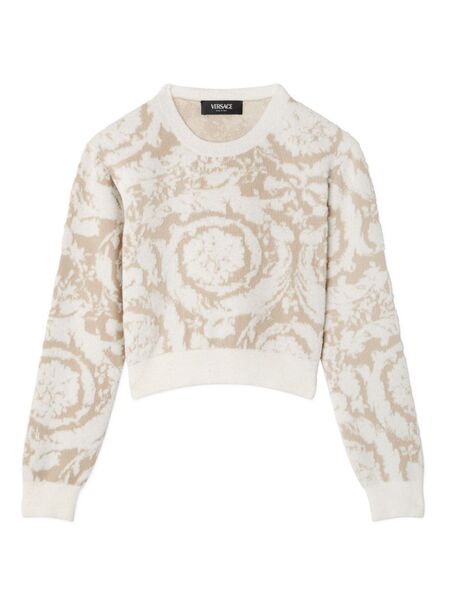  Versace Kids Pull Barocco En Jacquard - Tons Neutres 