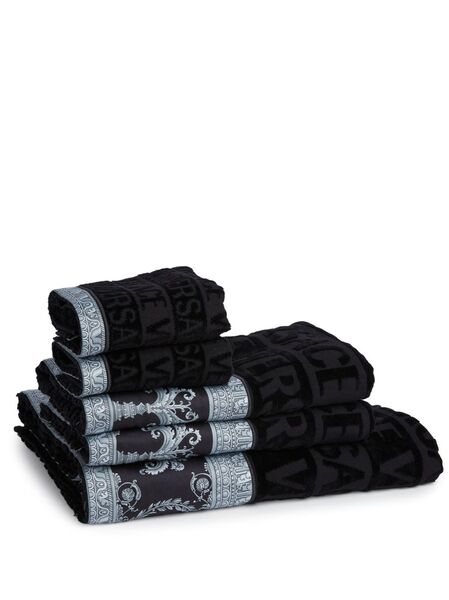  Versace Lot De Cinq Serviettes I Love Baroque - Noir 