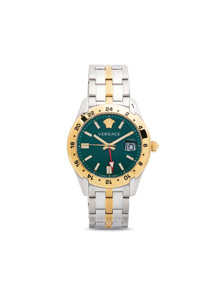  Versace Montre Greca Time Gmt 41 Mm - Vert 