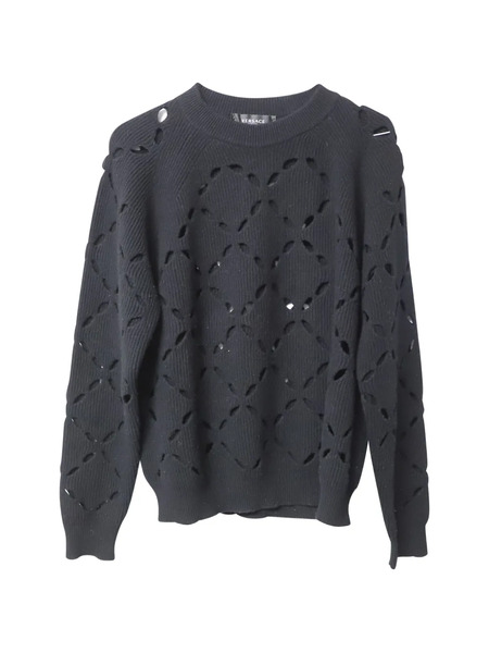  Versace Pre-owned Pull à Découpes Et Col Ras Du Cou - Noir 