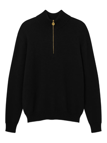  Versace Pull à Col Zippé - Noir 
