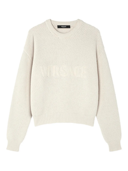  Versace Pull à Logo - Blanc 