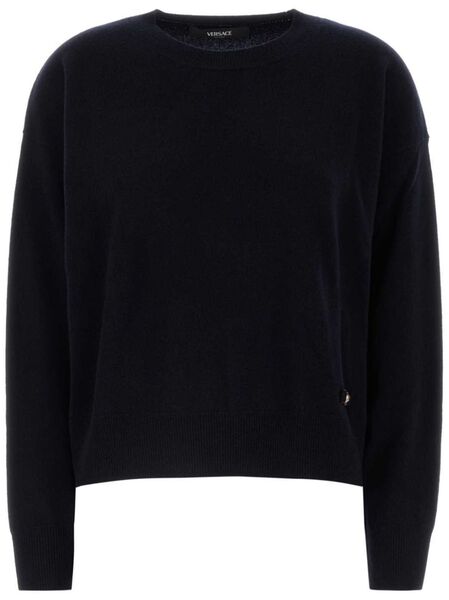  Versace Pull à Plaque Logo - Bleu 