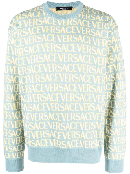  Versace Pull Versace Allover - Bleu 