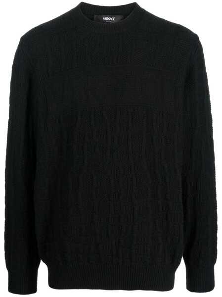  Versace Pull En Maille Torsadée - Noir 