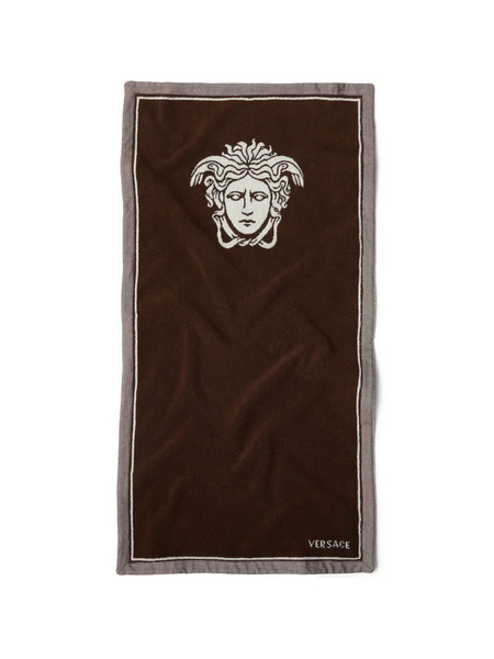  Versace Serviette De Bain Medusa En éponge Jacquard - Marron 
