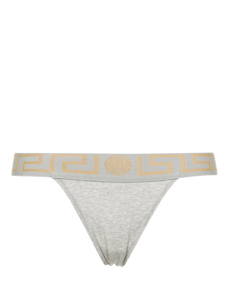  Versace String De Bain à Taille Greca - Gris 