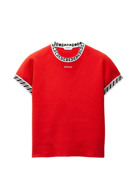  Versace T-shirt En Maille De Coton - Rouge 