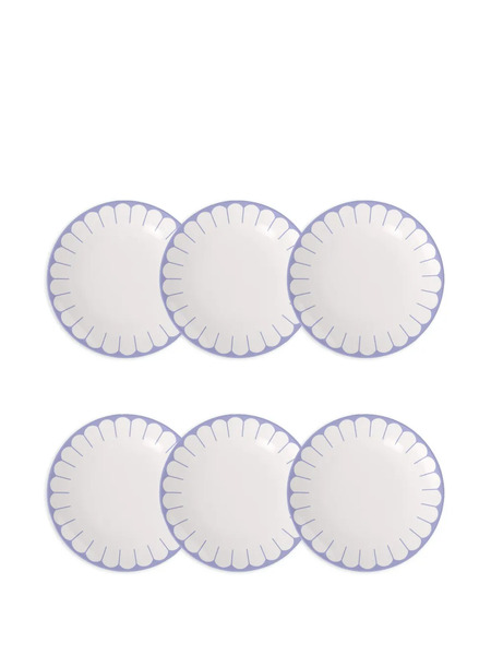  Villeroy & Boch Lot D'assiettes à Bords Festonnés - Bleu 